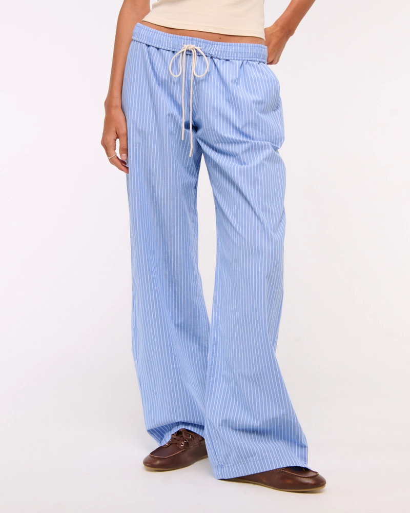 Poplin Wide Leg Pull-On Pant