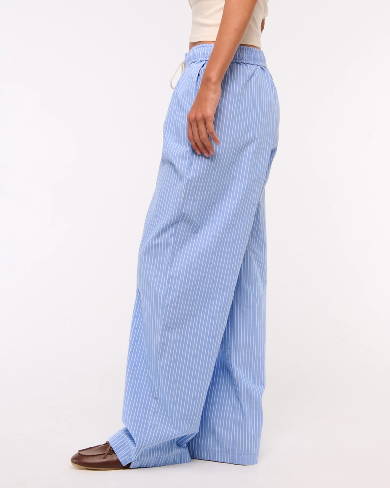 Poplin Wide Leg Pull-On Pant