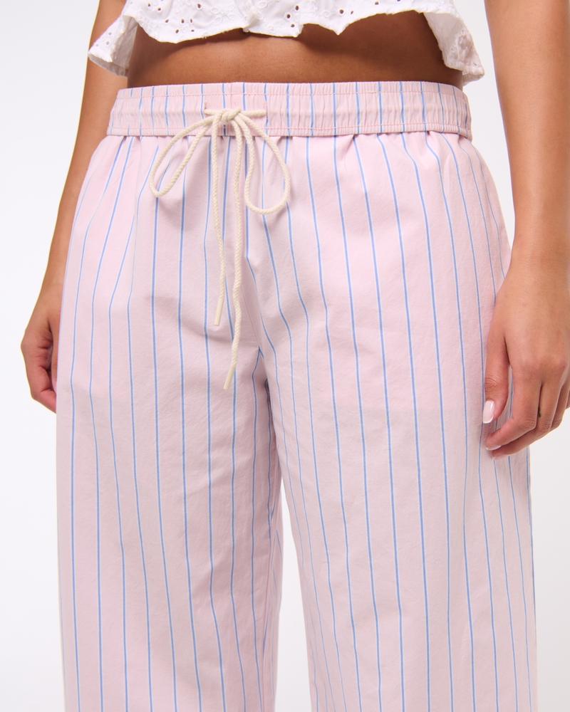 Poplin Wide Leg Pull-On Pant