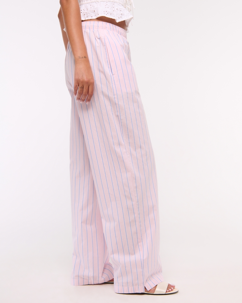 Poplin Wide Leg Pull-On Pant