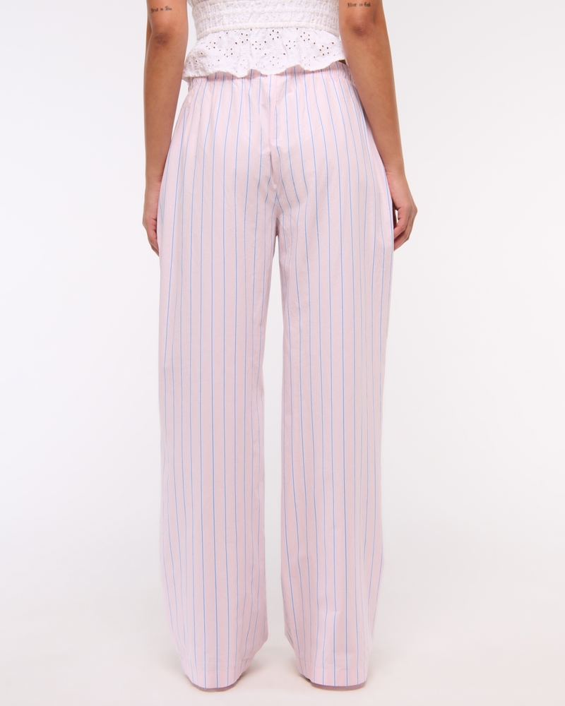 Poplin Wide Leg Pull-On Pant