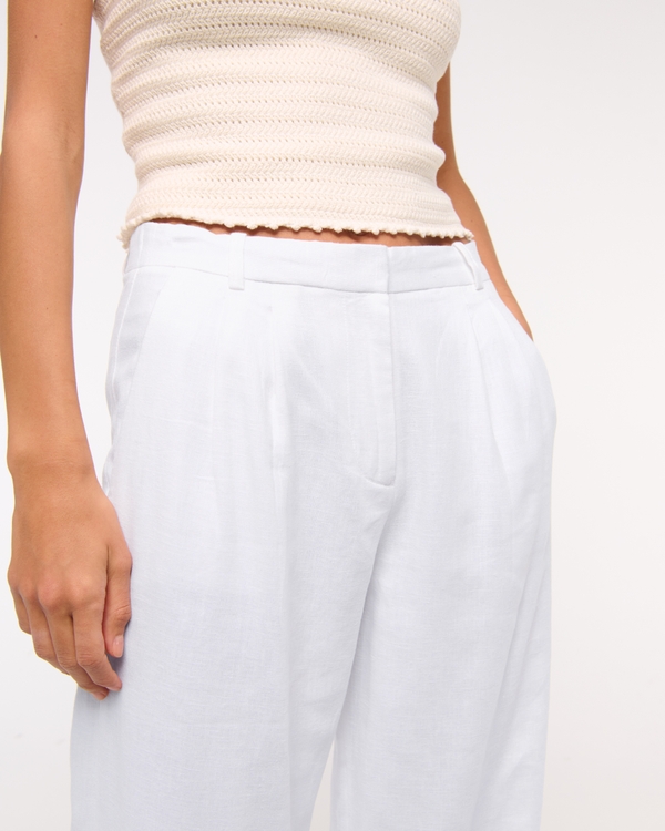 A&F Sloane Low Rise Tailored Linen-Blend Pant