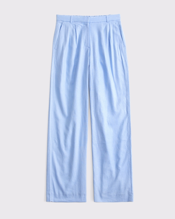 A&F Sloane Low Rise Tailored Linen-Blend Pant