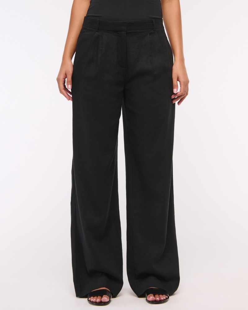 A&F Sloane Low Rise Tailored Linen-Blend Pant