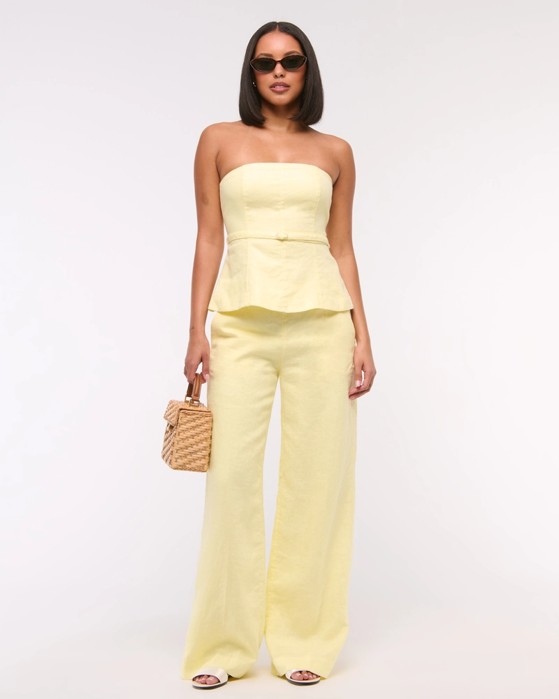 Premium Linen Tailored Ultra Wide Leg Pant