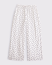 亞麻混紡套腳褲