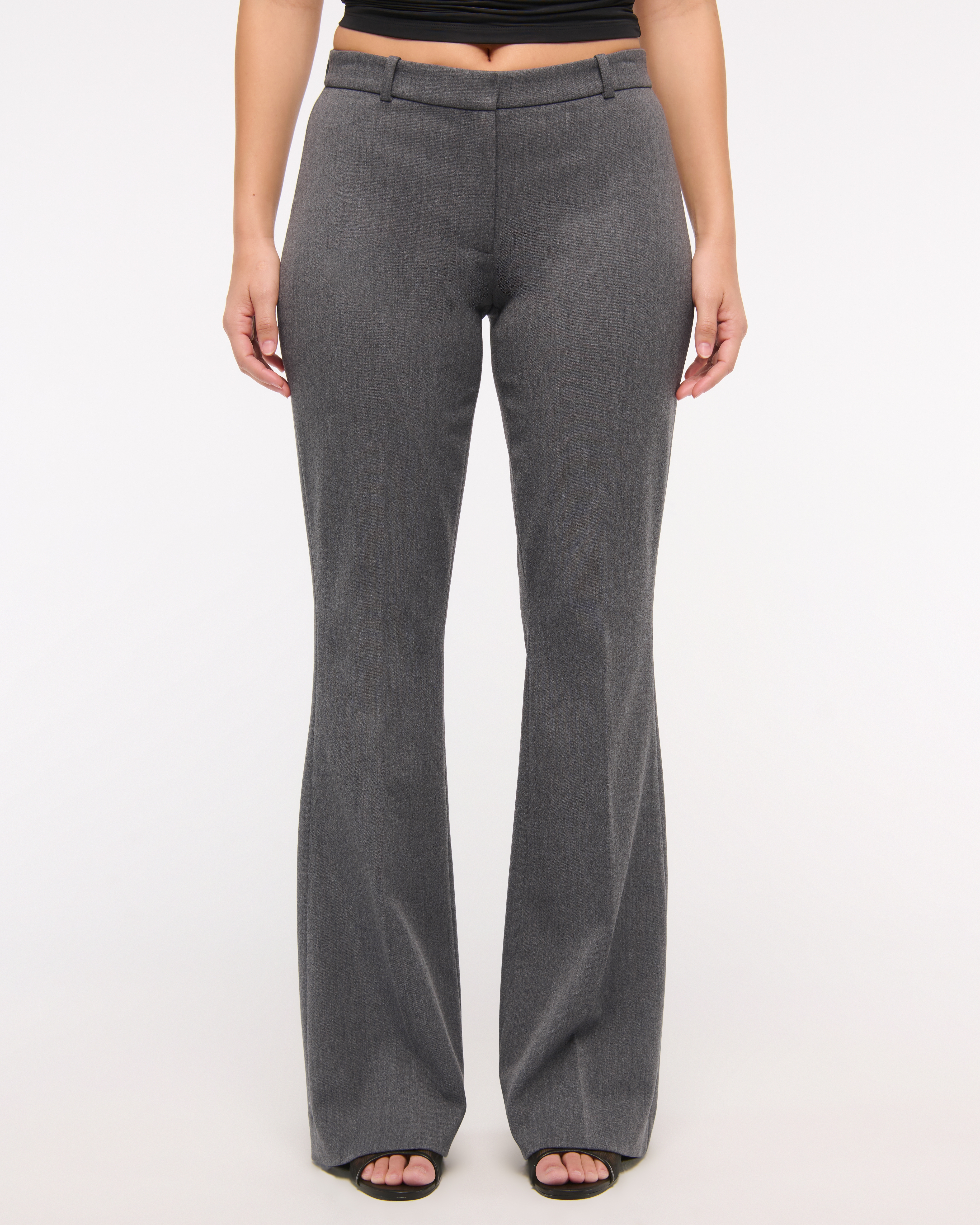 Abercrombie & Fitch Curve Love Low Rise Stretch Slim Boot Pant In Gray