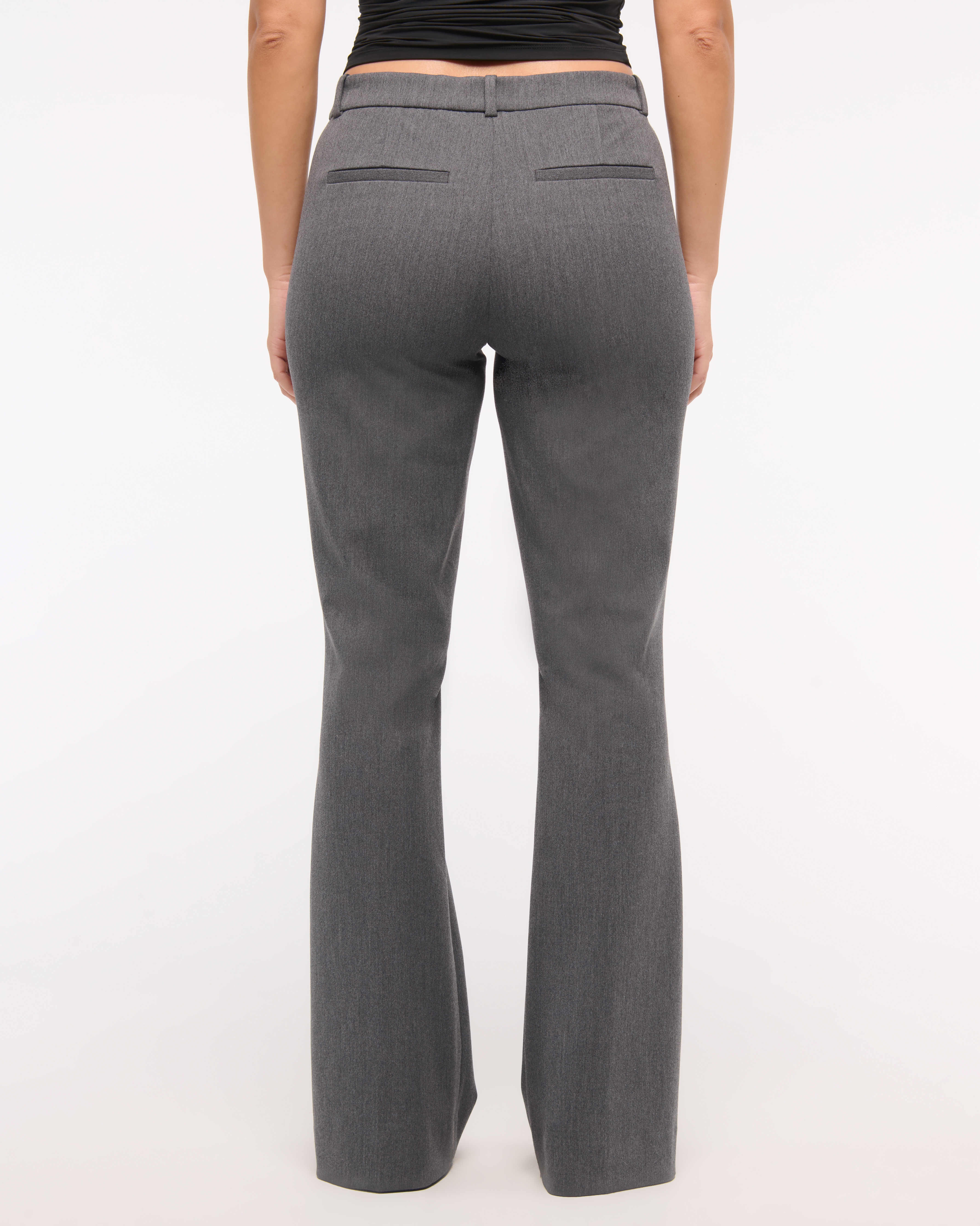 Abercrombie & Fitch Curve Love Low Rise Stretch Slim Boot Pant In Gray