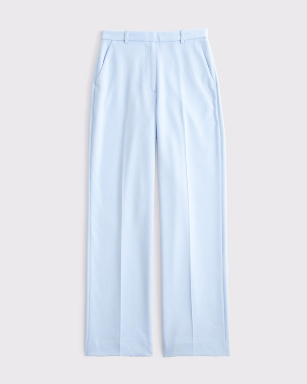 Tailored Wide Leg Pant, Light Blue view 1