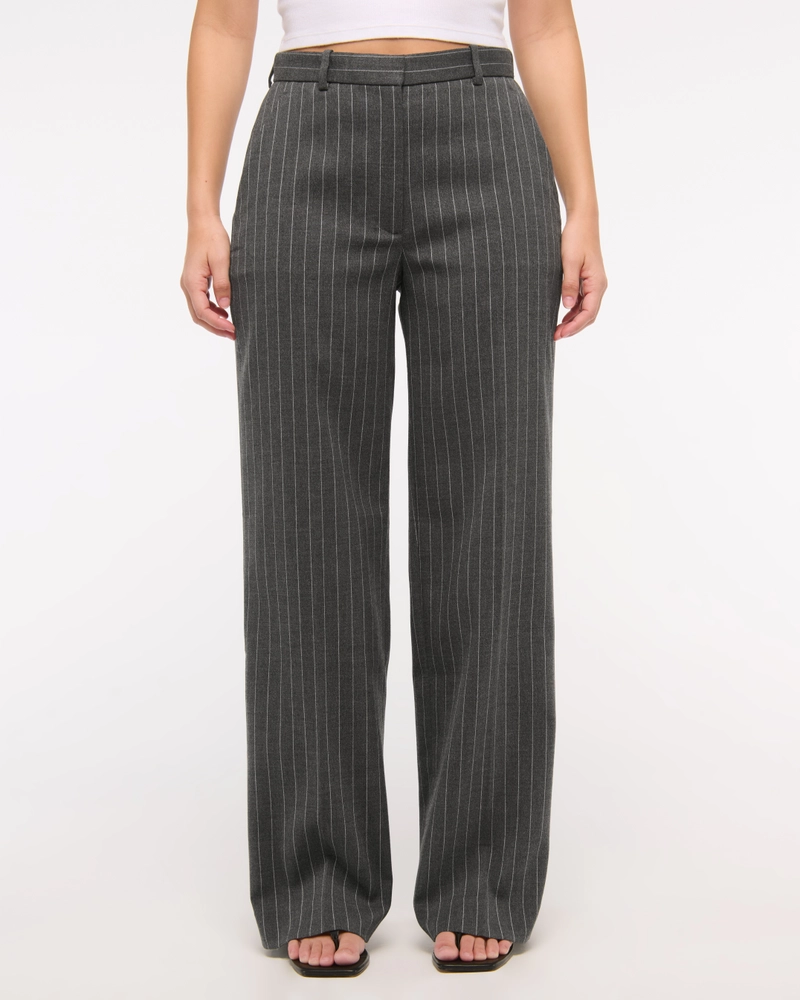 Curve Love A&F Sloane High Rise Tailored Wide Leg Pant