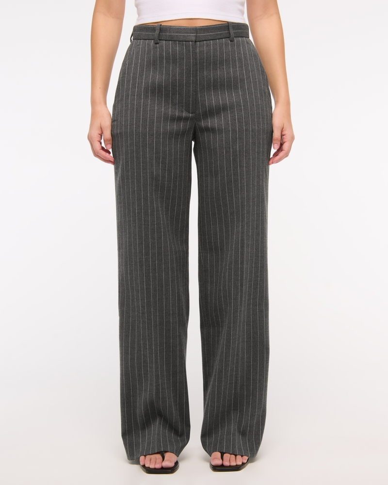 Curve Love A&F Sloane High Rise Tailored Wide Leg Pant