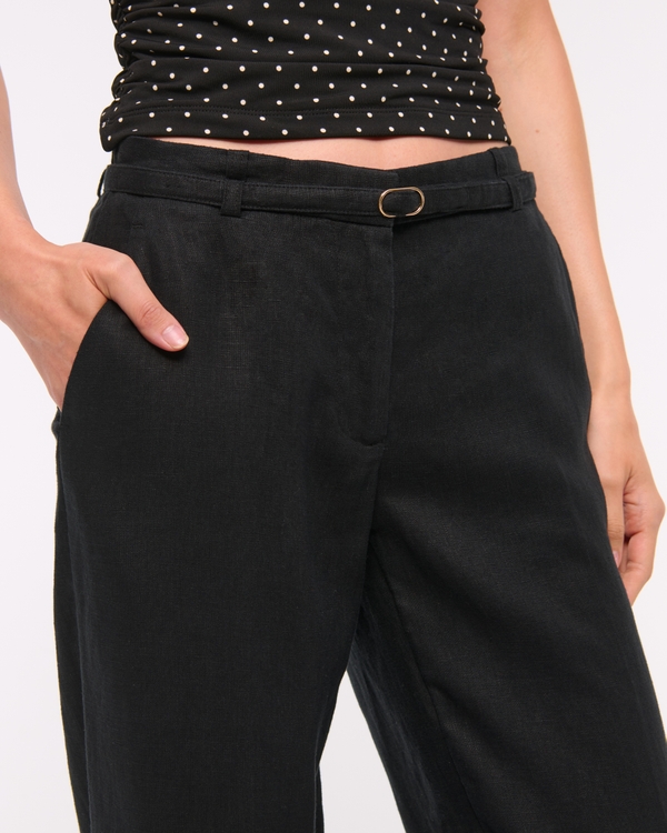 Women's Premium Linen Belted Wide Leg Pant | Women's Clearance