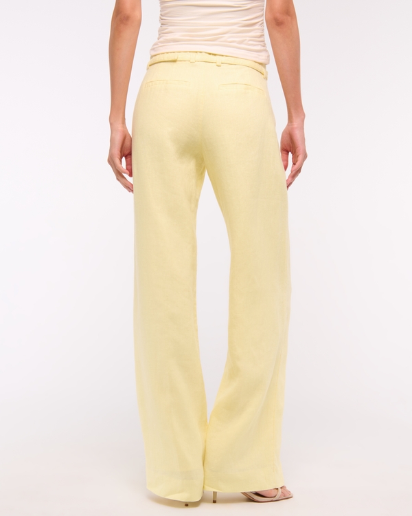 Premium Linen Belted Wide Leg Pant