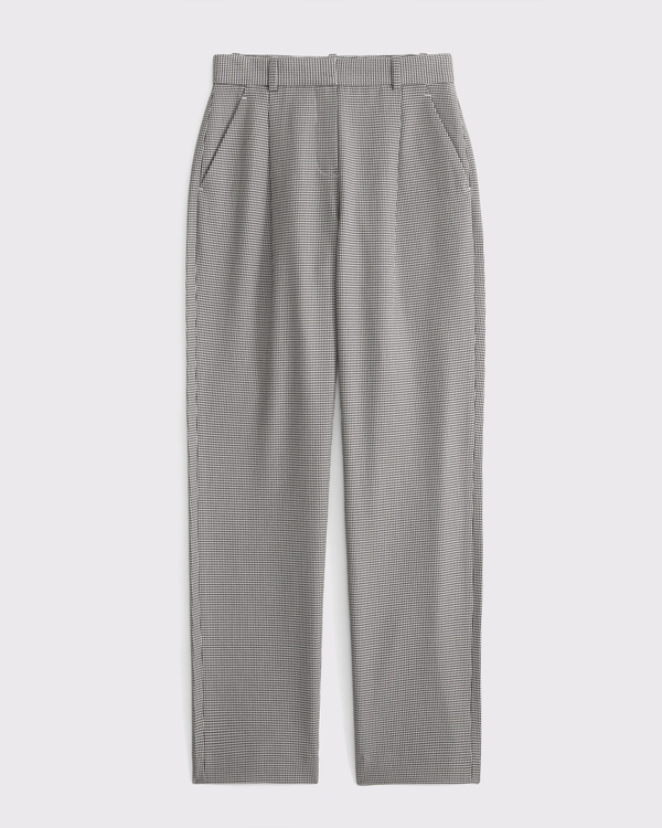 A&F Quinn Tailored Straight Pant, Light Brown Houndstooth view 1