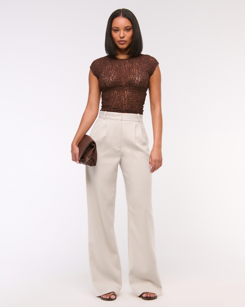 A&F Sloane Tailored Wide Leg Pant