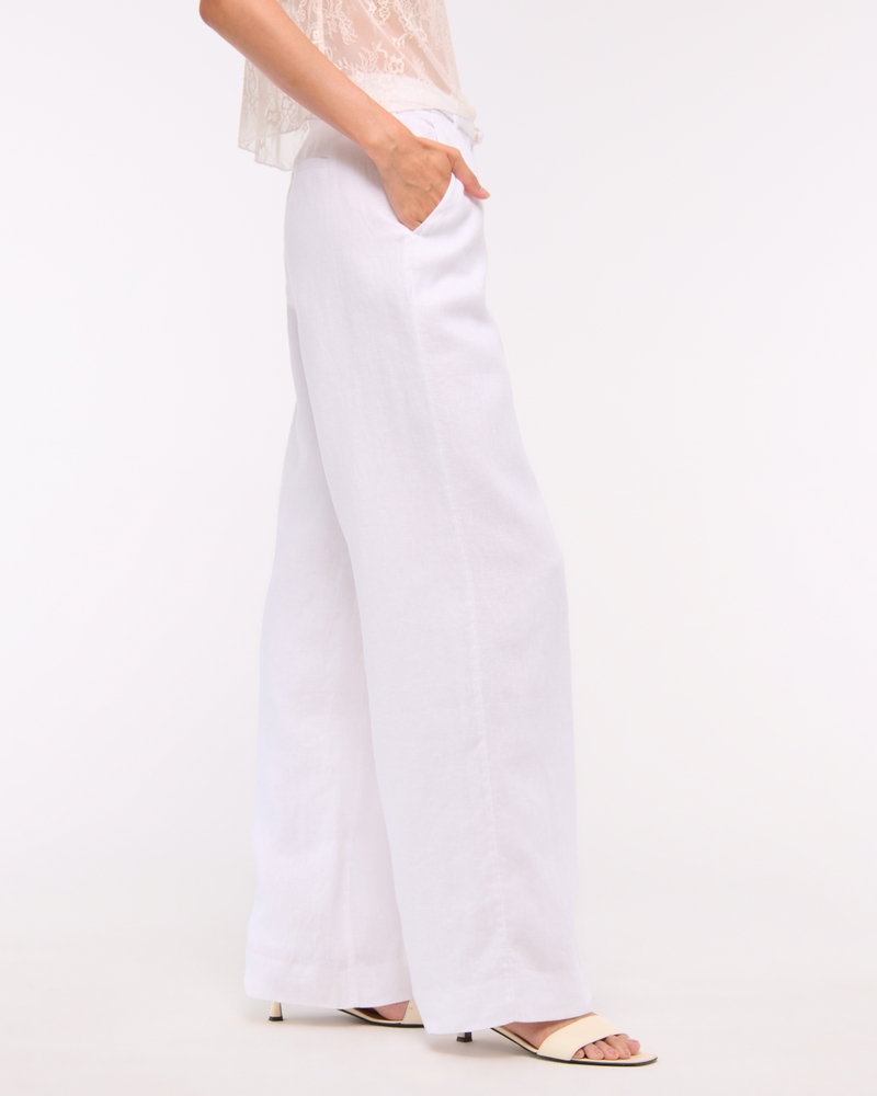 Premium Linen Belted Wide Leg Pant