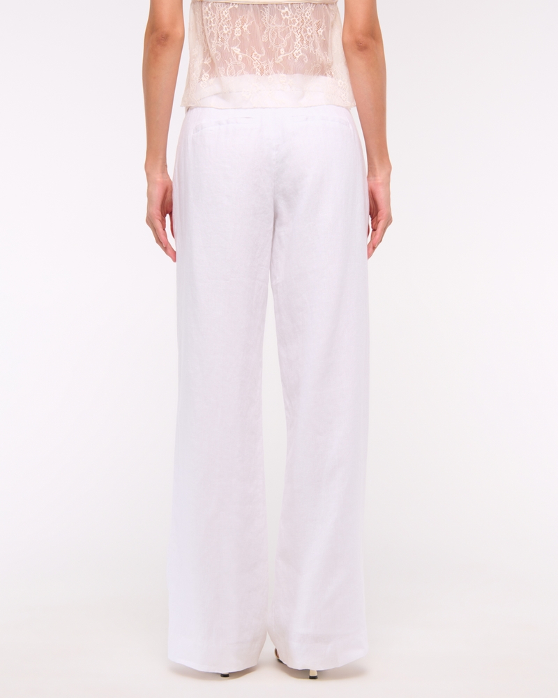 Premium Linen Belted Wide Leg Pant