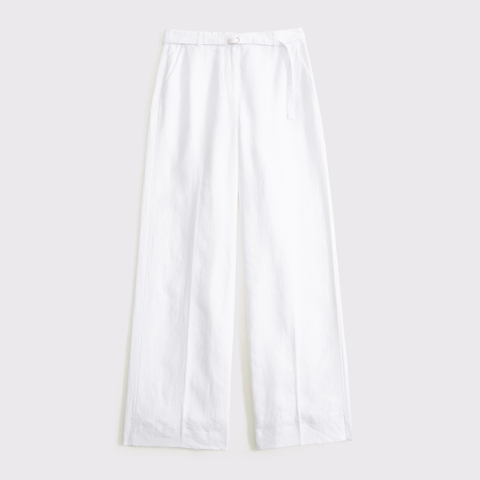 Женские брюки Abercrombie & Fitch Premium Linen Belted Wide Leg Pant