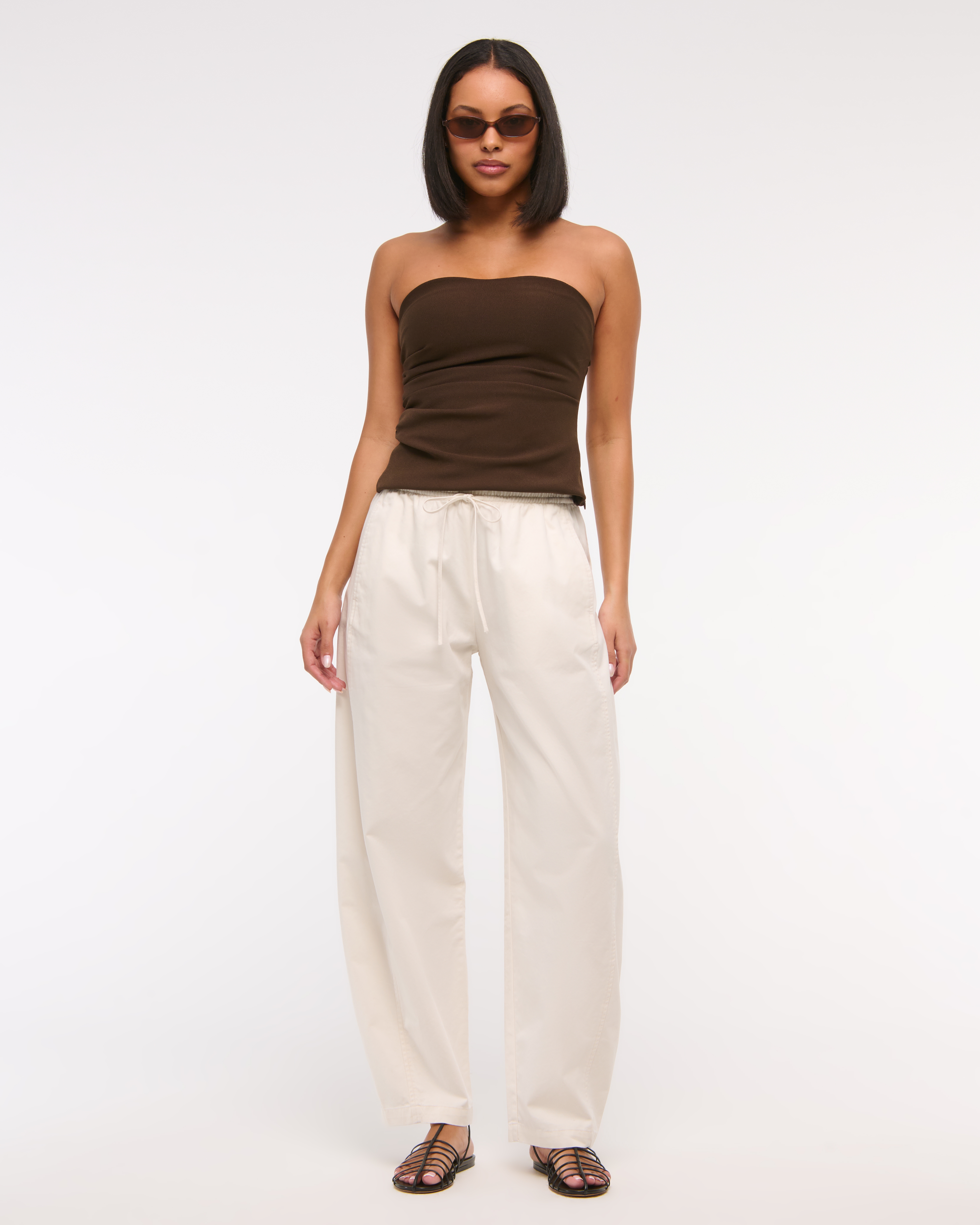 Abercrombie & Fitch Barrel Pull-on Pant In White