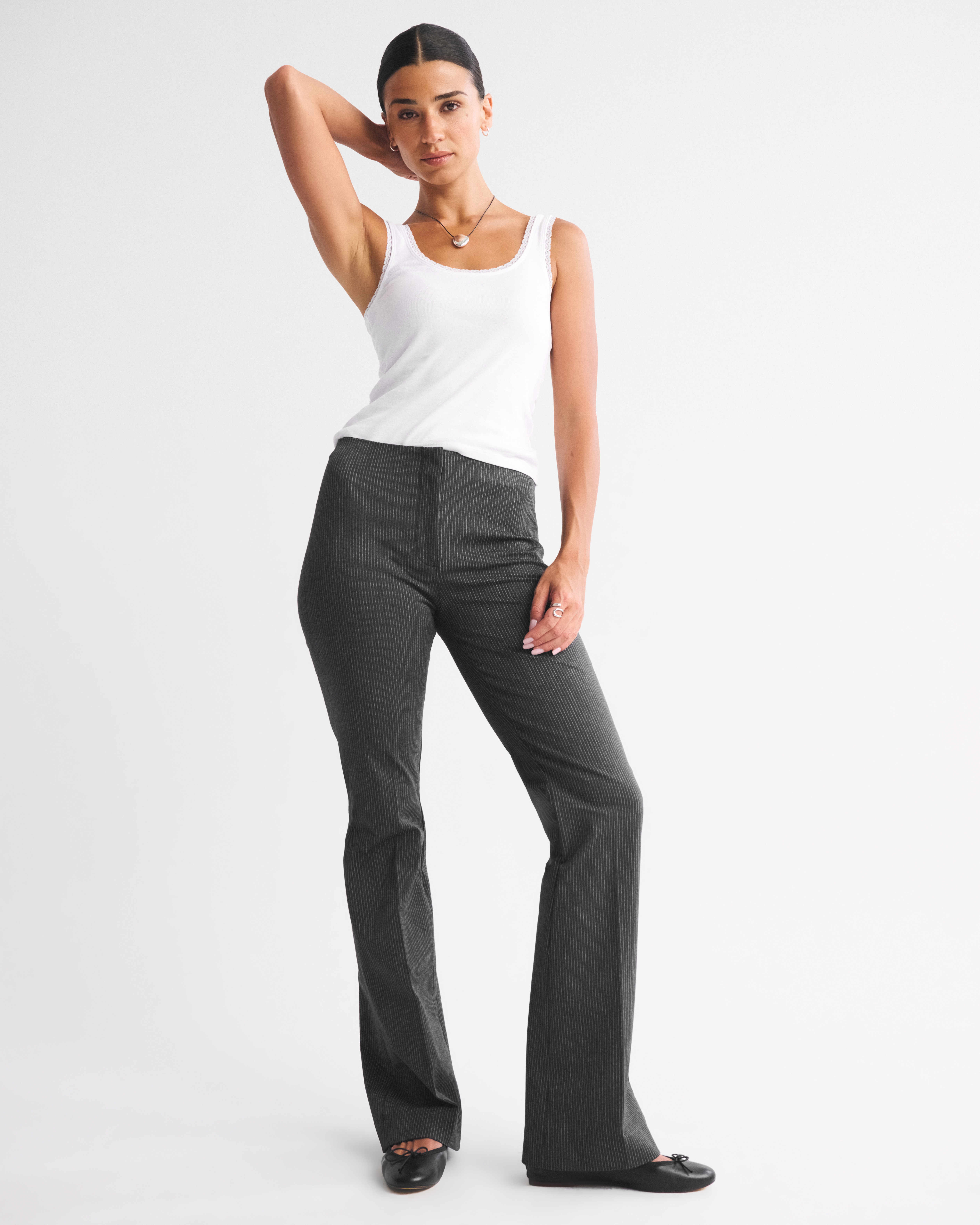 Abercrombie & Fitch Curve Love A&f Forme Bootcut Pant In Gray