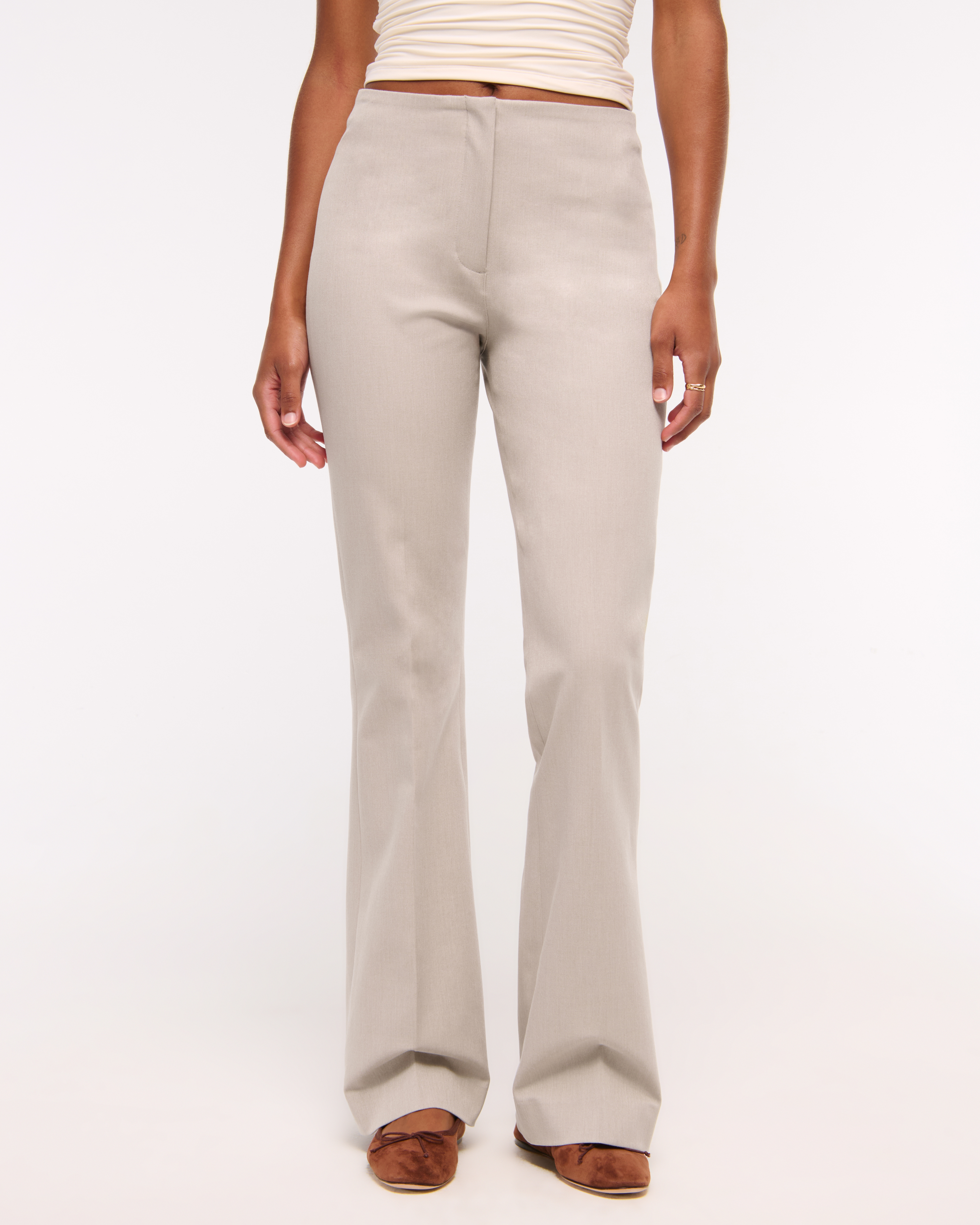 Abercrombie & Fitch Curve Love A&f Forme Bootcut Pant In Gray