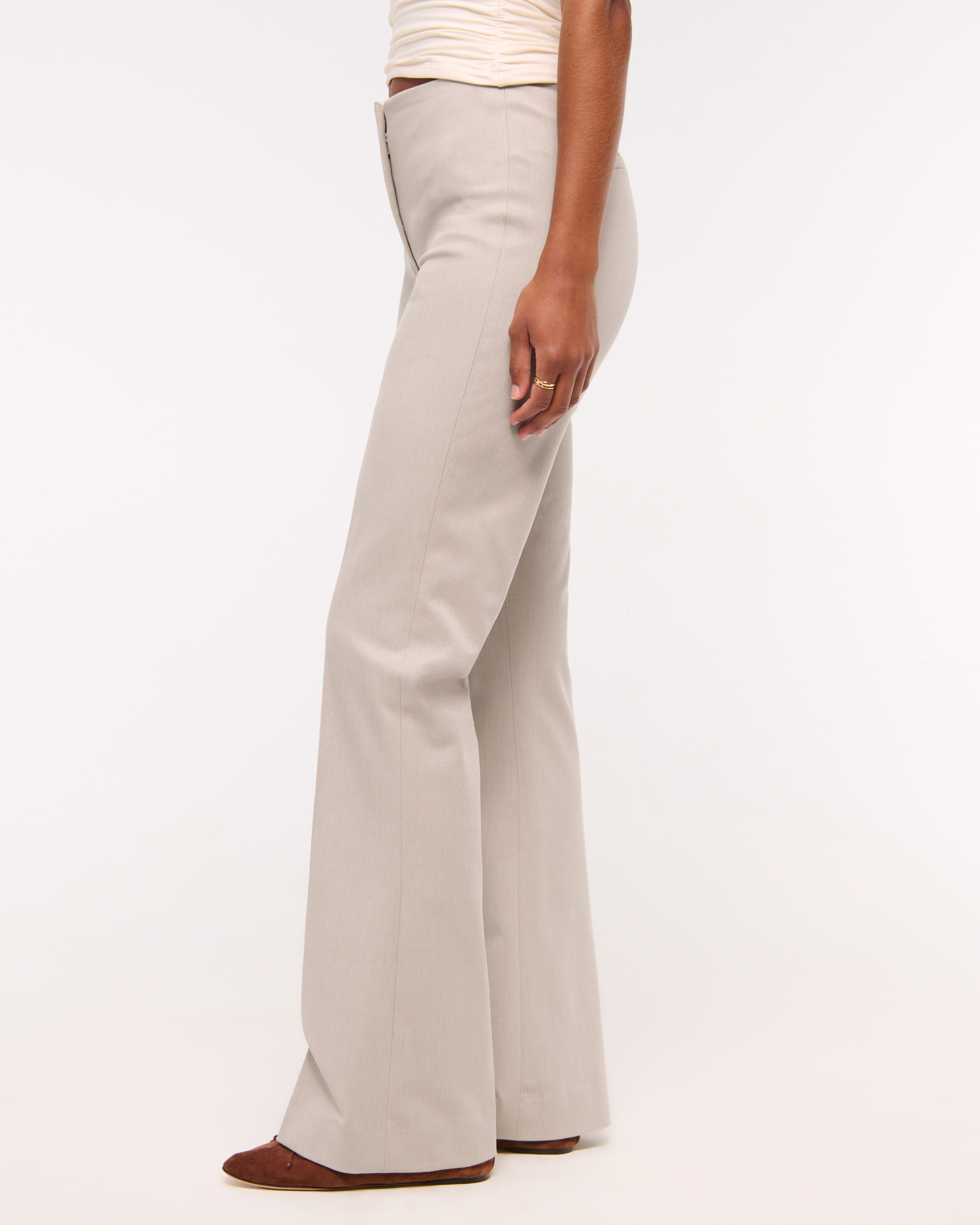 Abercrombie & Fitch Curve Love A&f Forme Bootcut Pant In Gray