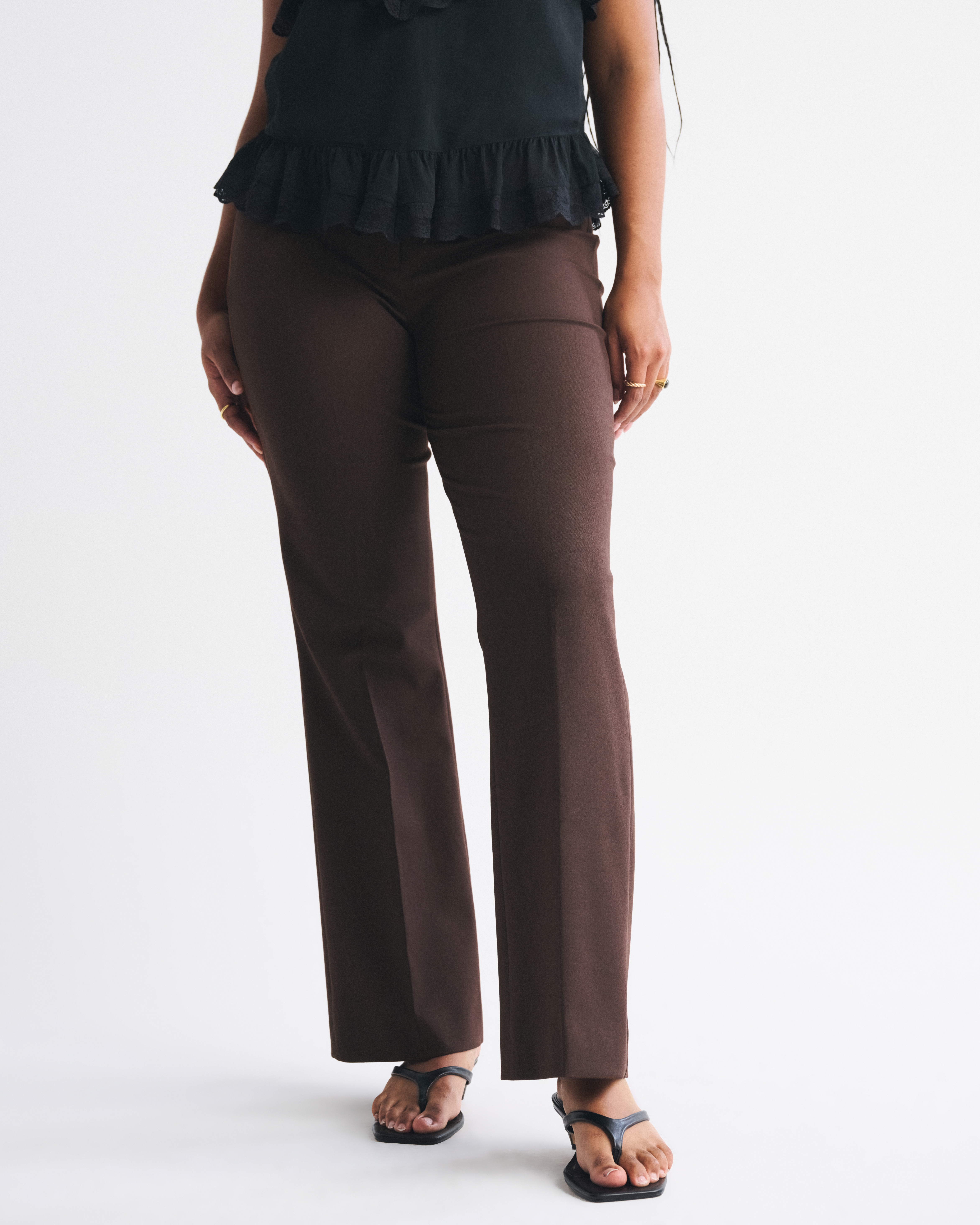 Abercrombie & Fitch Curve Love A&f Forme Bootcut Pant In Brown