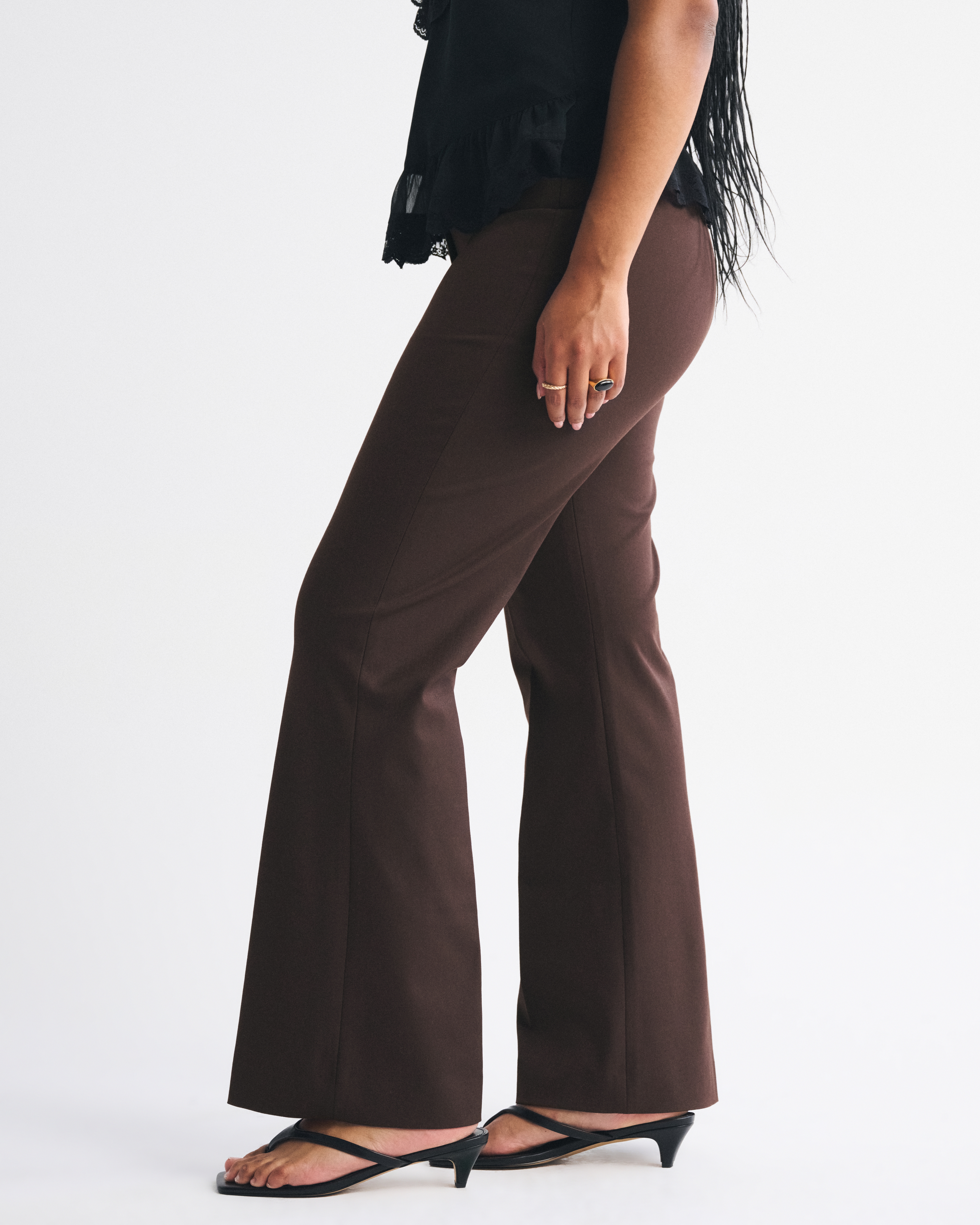 Abercrombie & Fitch Curve Love A&f Forme Bootcut Pant In Brown