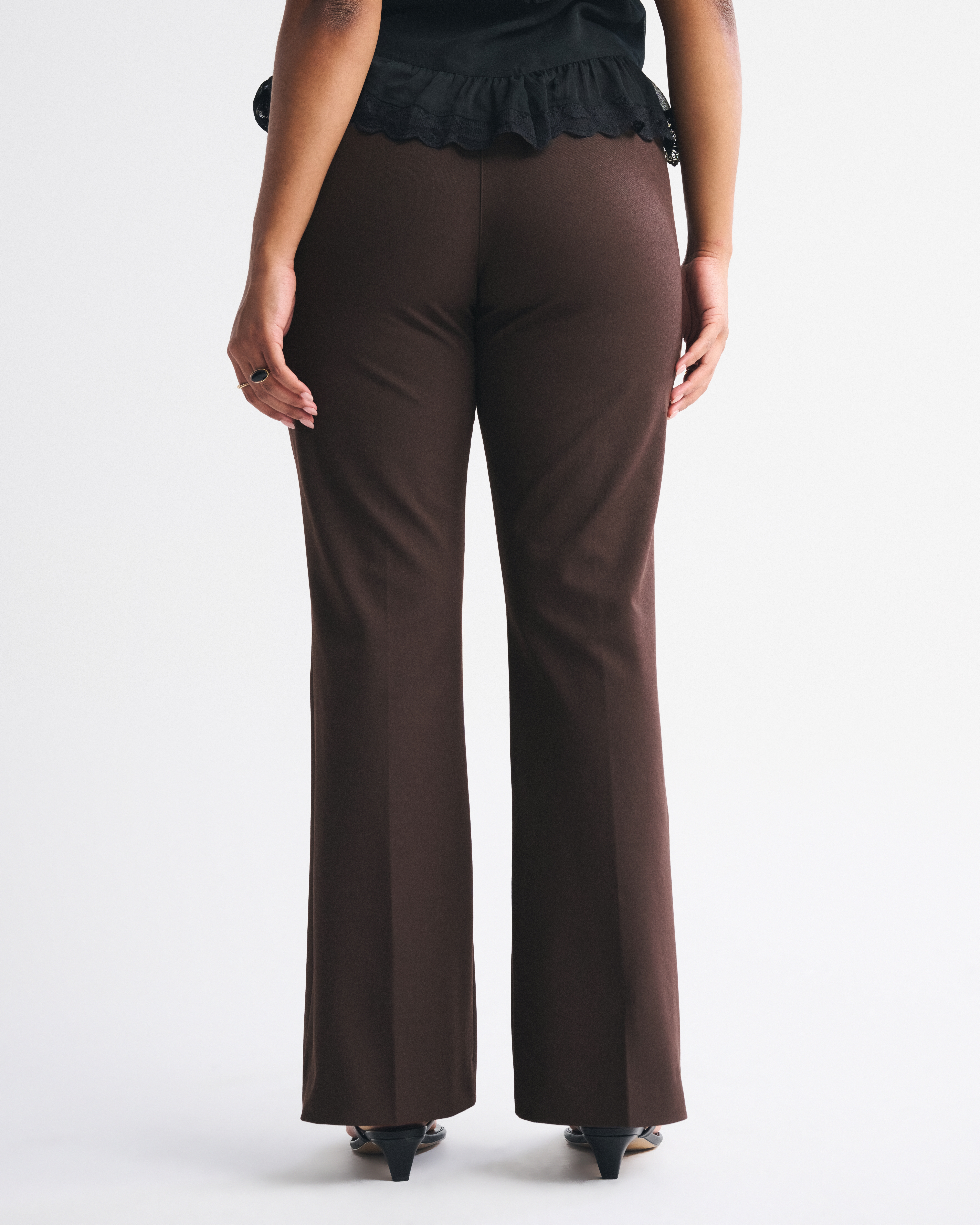 Abercrombie & Fitch Curve Love A&f Forme Bootcut Pant In Brown