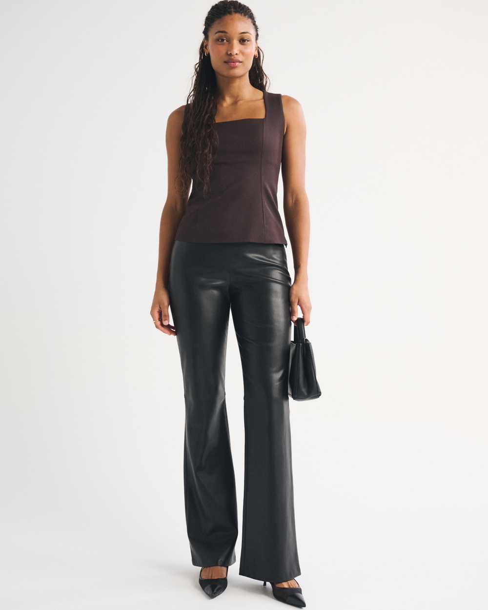 Curve Love High Rise Slim Boot Vegan Leather Pant