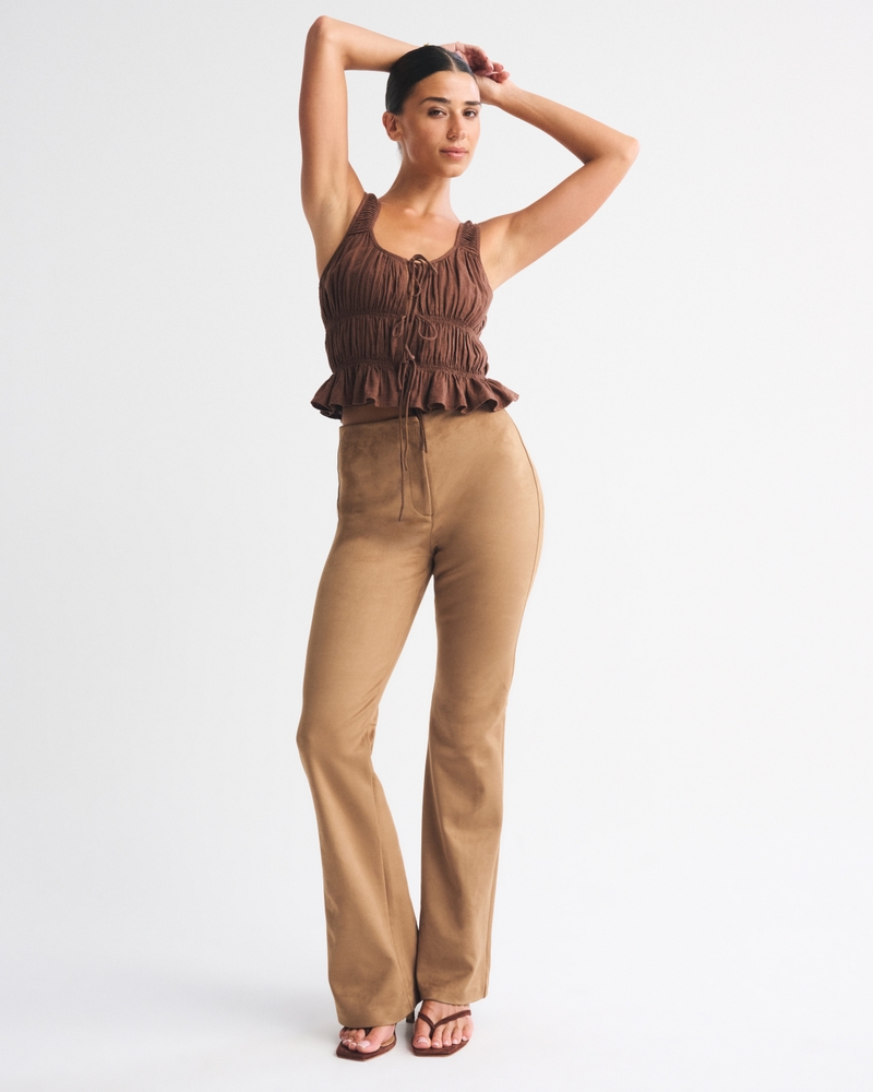 パンツ Curve Pocket A Light Eco Suede Pants Women's Curve Love High Rise Slim Boot Vegan Suede Pant | Women's