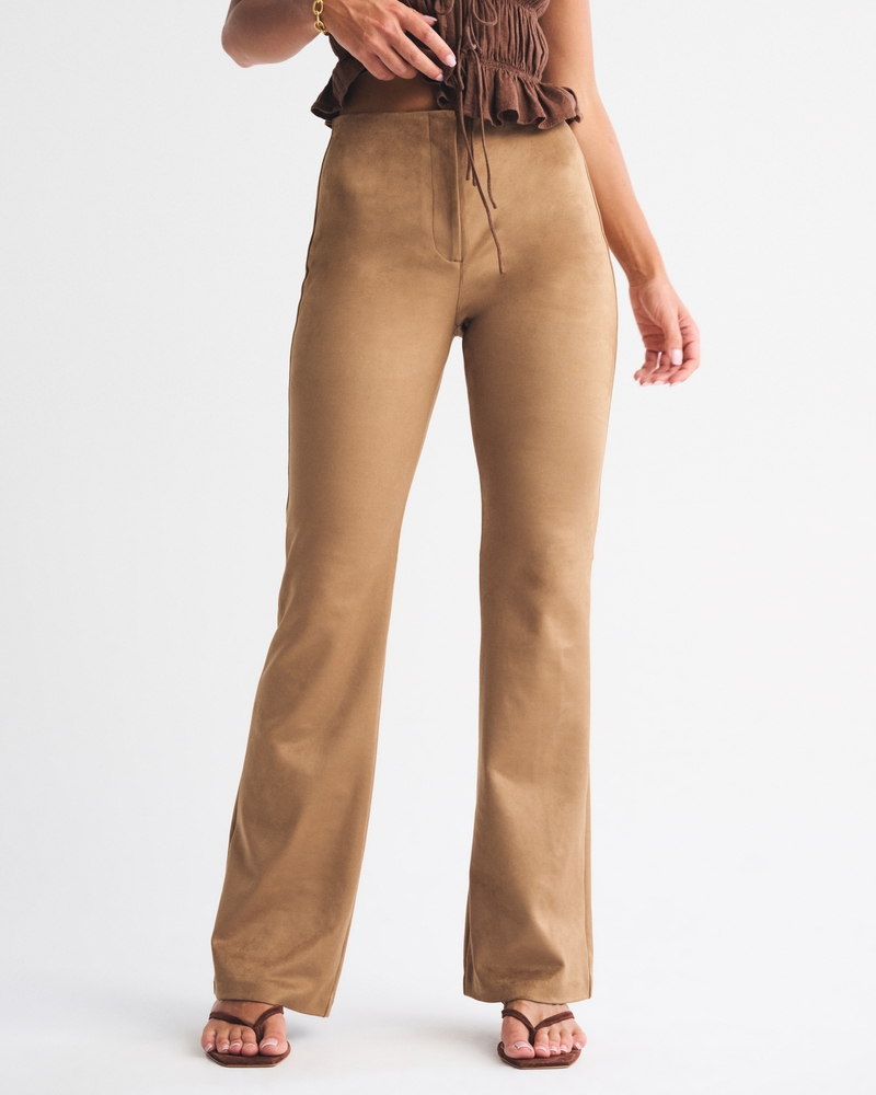Curve Love High Rise Slim Boot Vegan Suede Pant