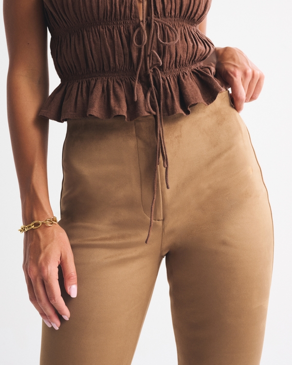 Women's Curve Love High Rise Slim Boot Vegan Suede Pant | Women's