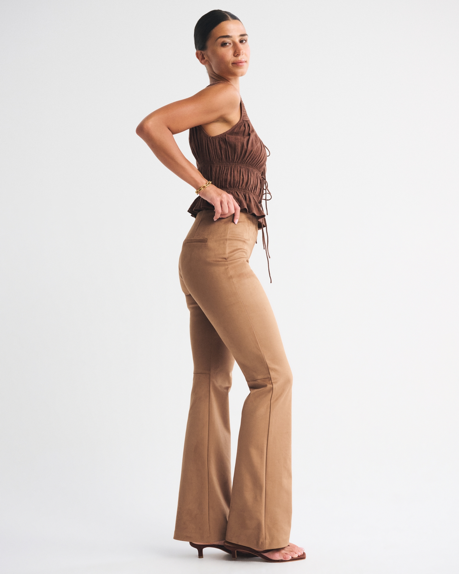 Curve Love Vegan Suede Bootcut Pant