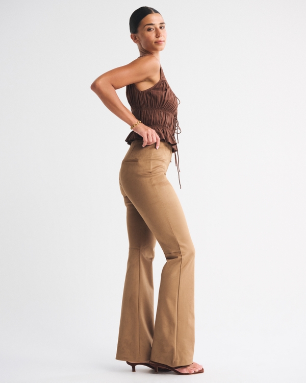 Women's Curve Love High Rise Slim Boot Vegan Suede Pant | Women's