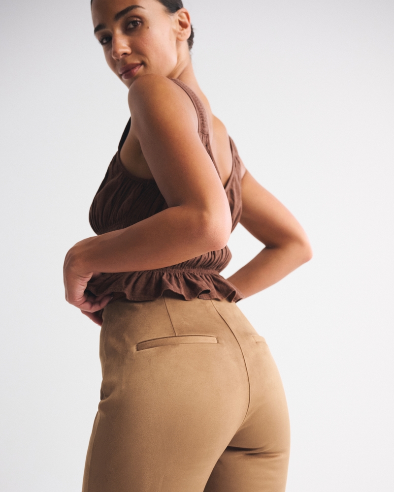 Curve Love High Rise Slim Boot Vegan Suede Pant
