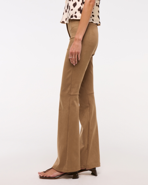 High Rise Slim Boot Vegan Suede Pant