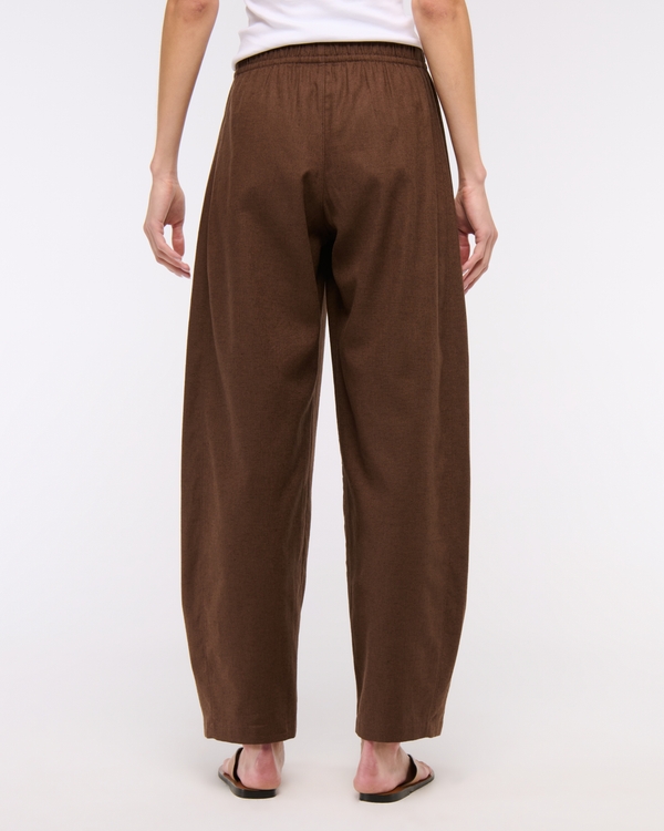 Linen-Blend Barrel Pull-On Pant