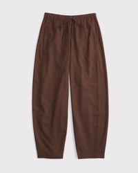 Linen-Blend Barrel Pull-On Pant