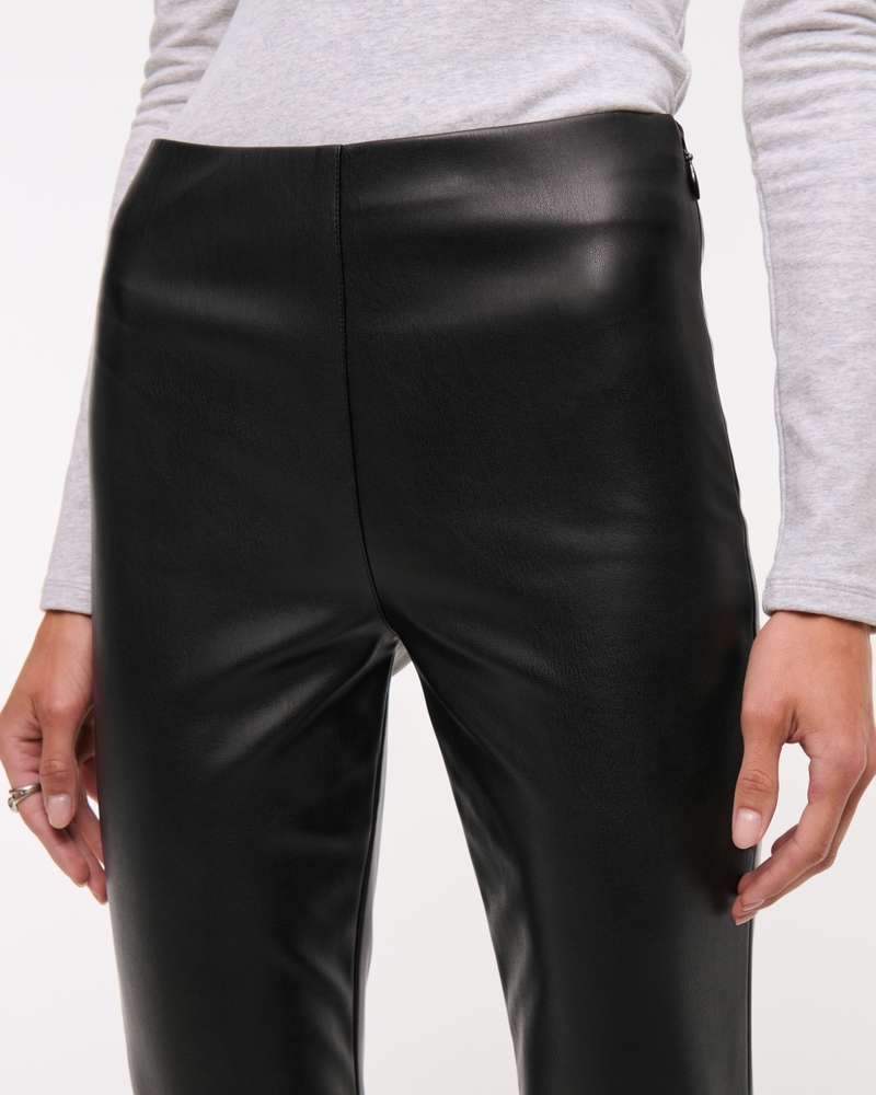 High Rise Slim Boot Vegan Leather Pant