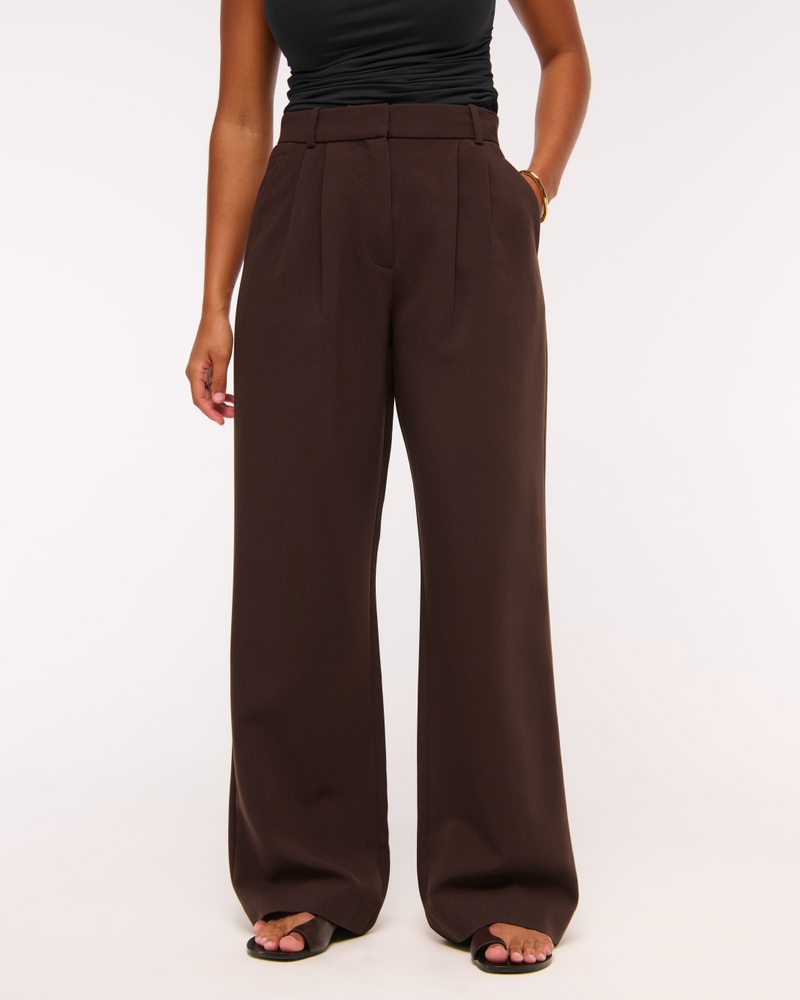 Curve Love A&F Sloane Tailored Wide Leg Pant