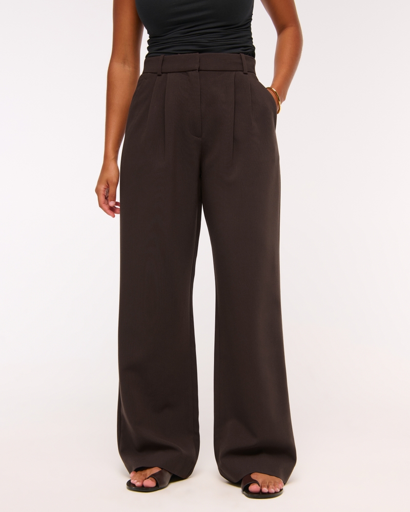 Curve Love A&F Sloane Tailored Wide Leg Pant