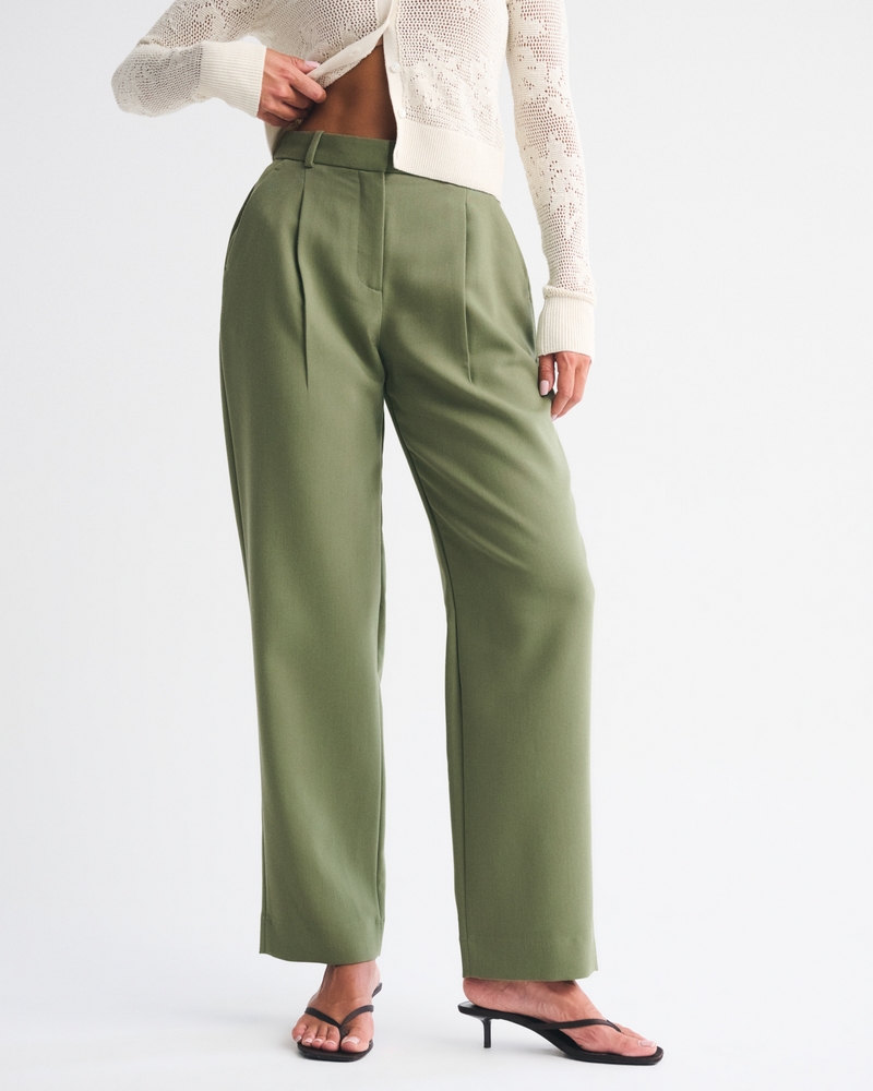 Curve Love A&F Quinn Tailored Straight Pant