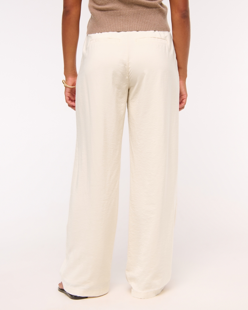 Curve Love A&F Sloane Crepe Tailored Wide Leg Pant