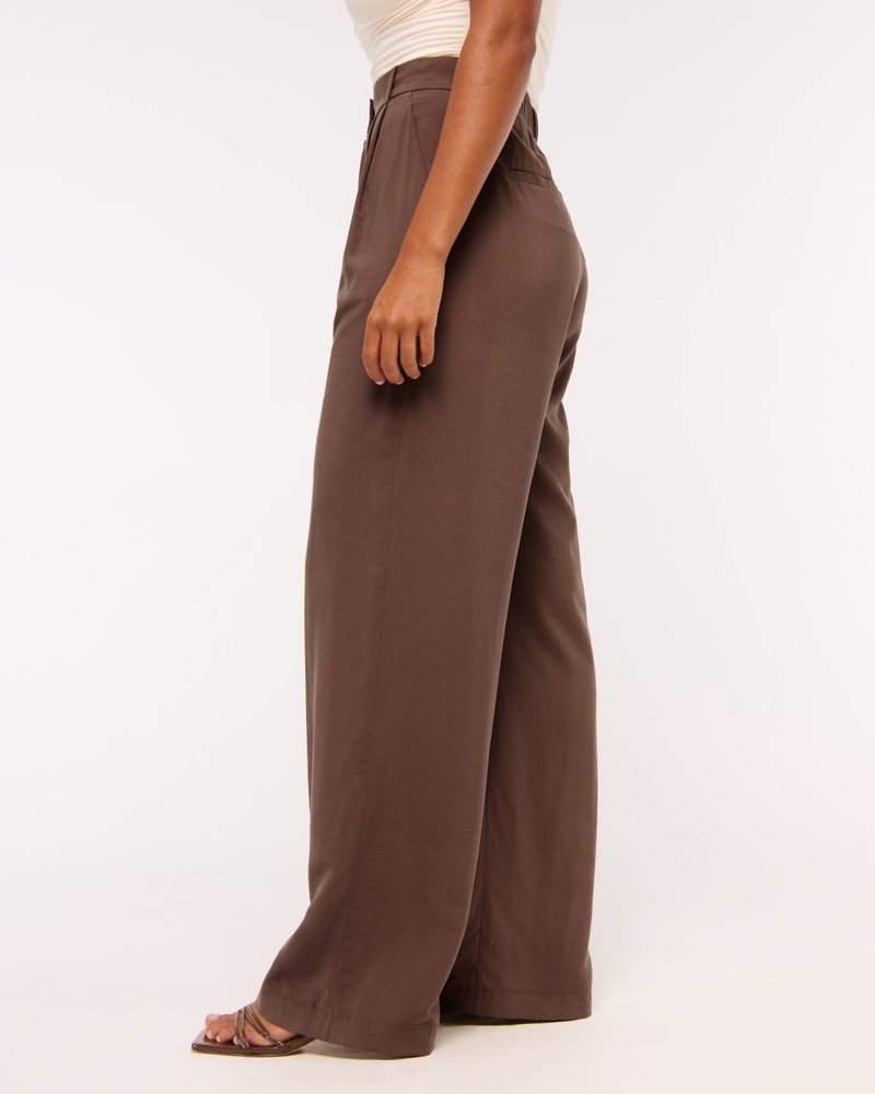 Curve Love A&F Sloane Crepe Tailored Wide Leg Pant
