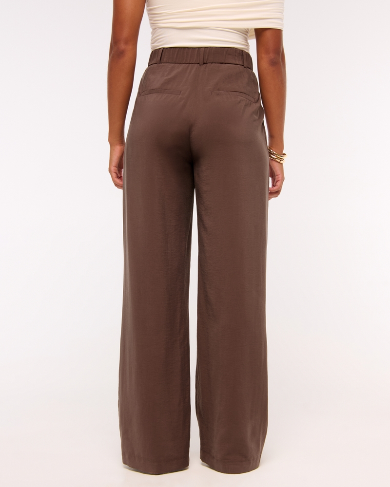 Curve Love A&F Sloane Crepe Tailored Wide Leg Pant