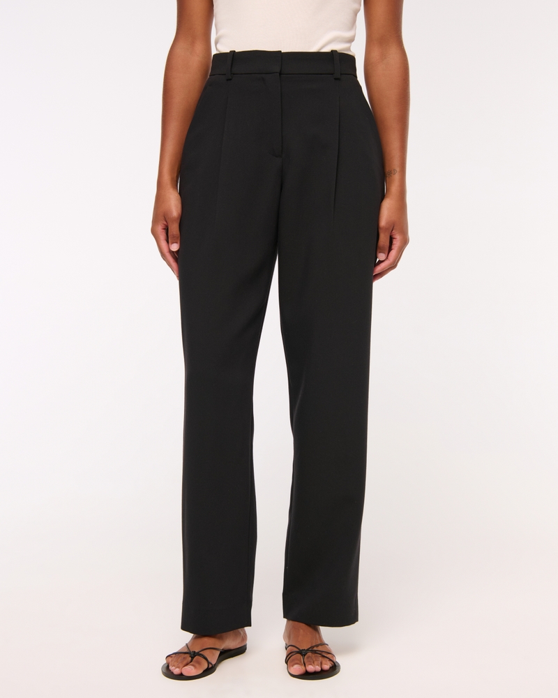 Curve Love A&F Quinn Tailored Straight Pant