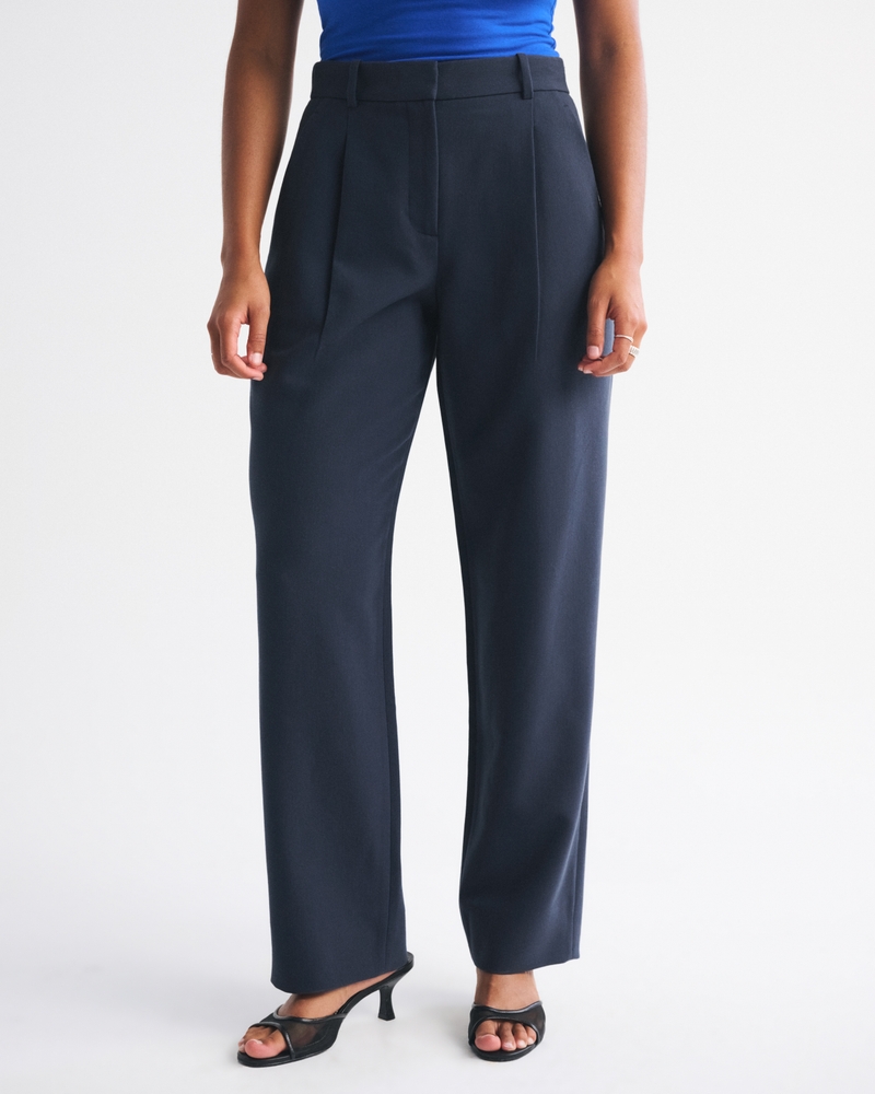 Curve Love A&F Quinn Tailored Straight Pant