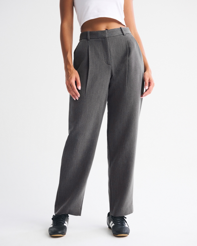 Curve Love A&F Quinn Tailored Straight Pant