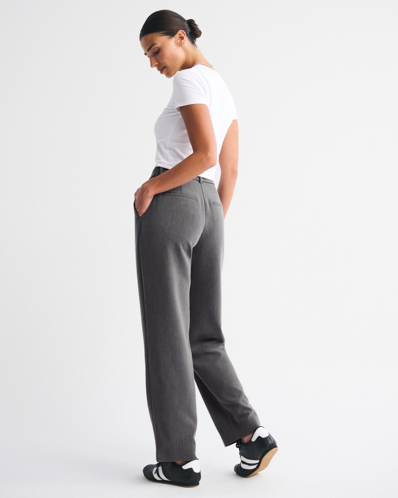 Curve Love A&F Quinn Tailored Straight Pant